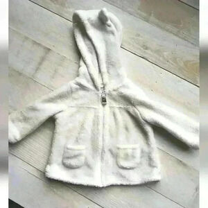 Carter's Zip Up Fuzzy Sherpa Jacket Sweater Size 6 Months Baby Girl Off White